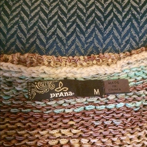 Prana Wrap Sweater Natural Blue peach tan - Picture 4 of 6